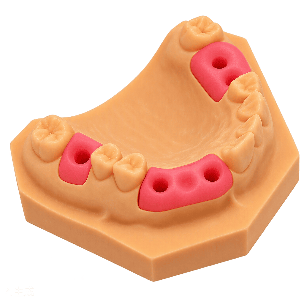 3D printed implant model with removable gingiva masks